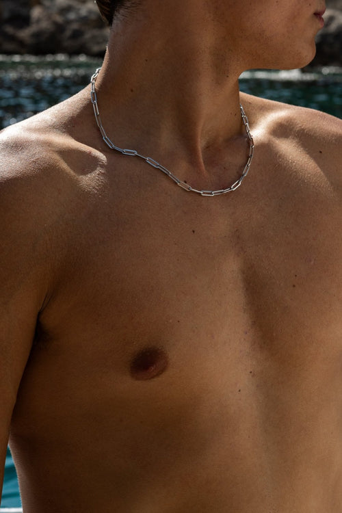 Boa Heren Schakelketting zilverkleurig roestvrij staal - foto 2