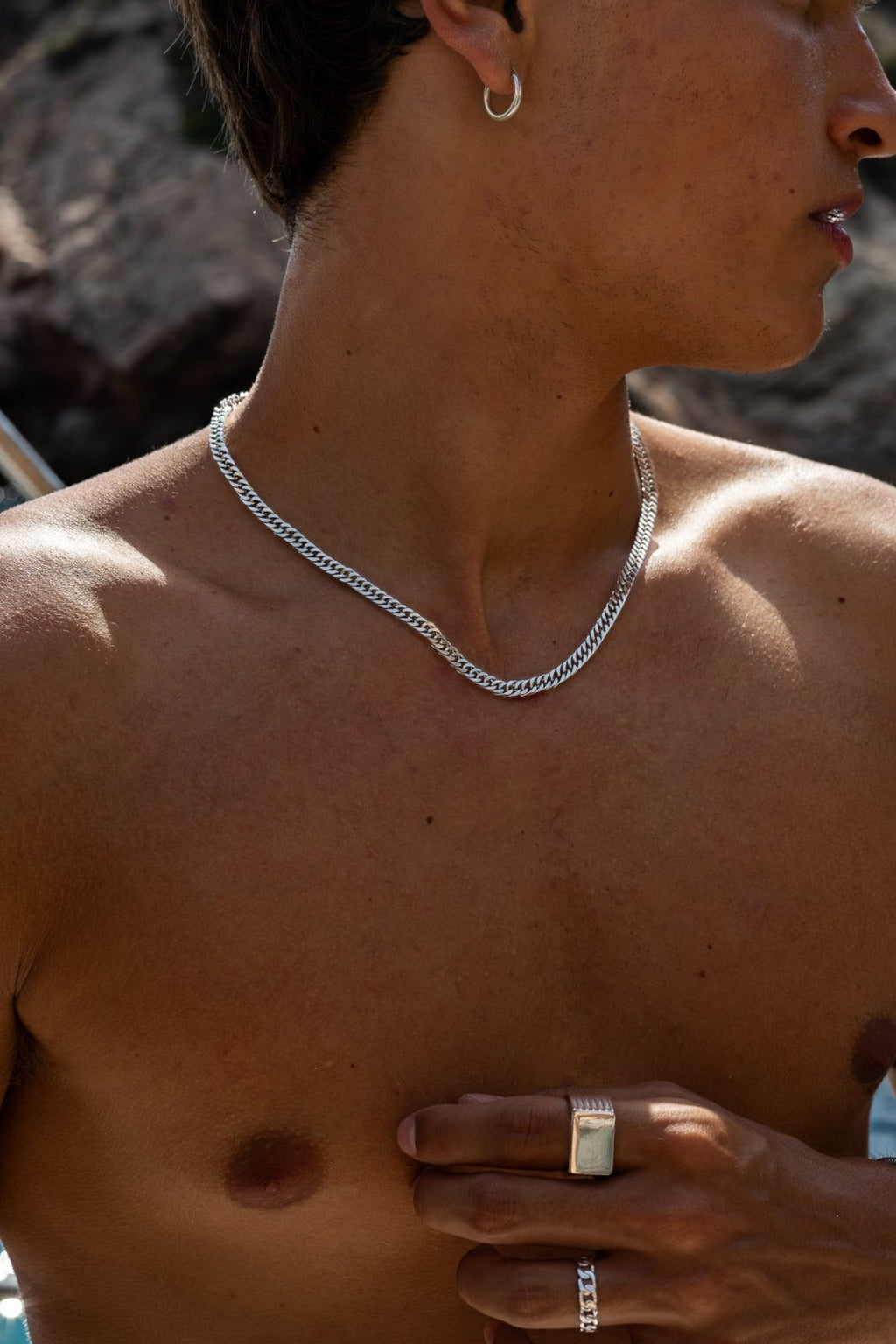 Cuban 5 mm Heren Gourmetketting zilverkleurig roestvrij staal - foto 2