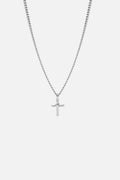 Hammered Cross Heren Gehamerde Kruisketting zilverkleurig roestvrij staal - foto 1