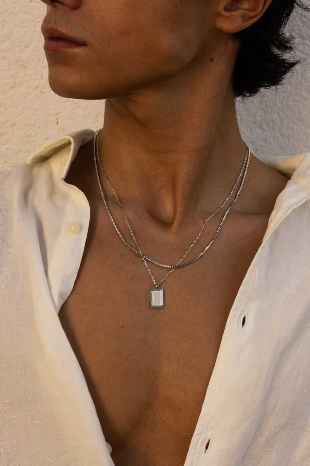 Original Heren Schakelketting zilverkleurig roestvrij staal - foto 2