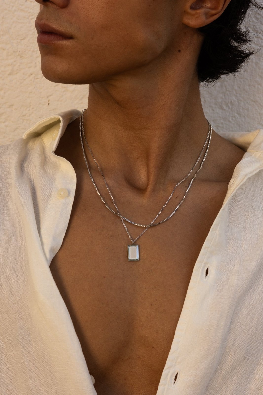 Original Heren Schakelketting zilverkleurig roestvrij staal - foto 2