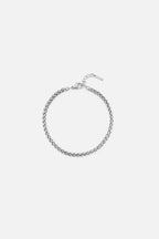 Wheat 3 mm Heren Vossenstaartarmband zilverkleurig roestvrij staal - foto 1
