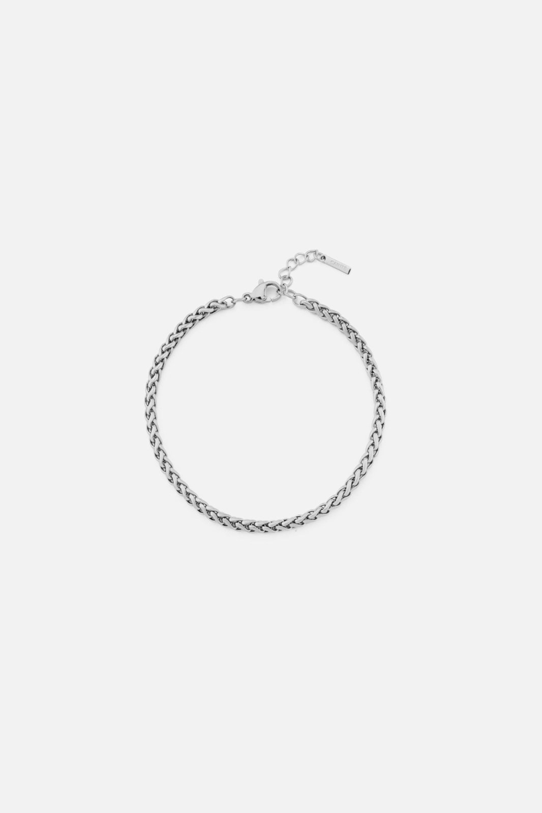 Wheat 3 mm Heren Vossenstaartarmband zilverkleurig roestvrij staal - foto 1