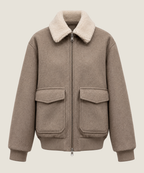Heren Herfst Winter Bomberjack met Pluche Kraag en Klepzakken – afbeelding 2