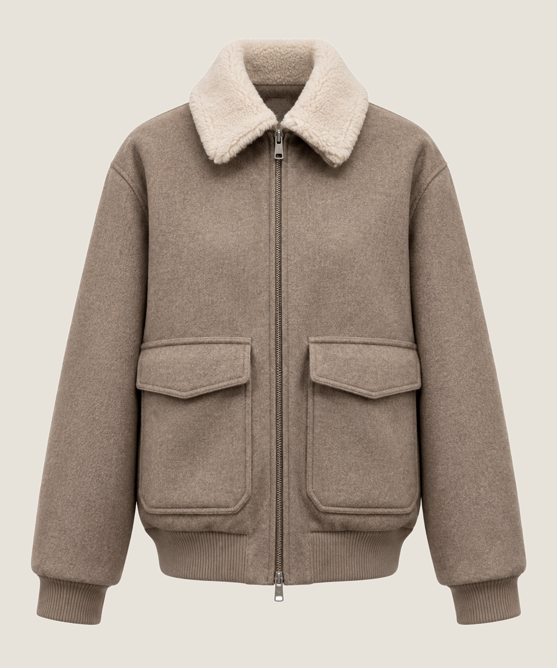 Heren Herfst Winter Bomberjack met Pluche Kraag en Klepzakken – afbeelding 2
