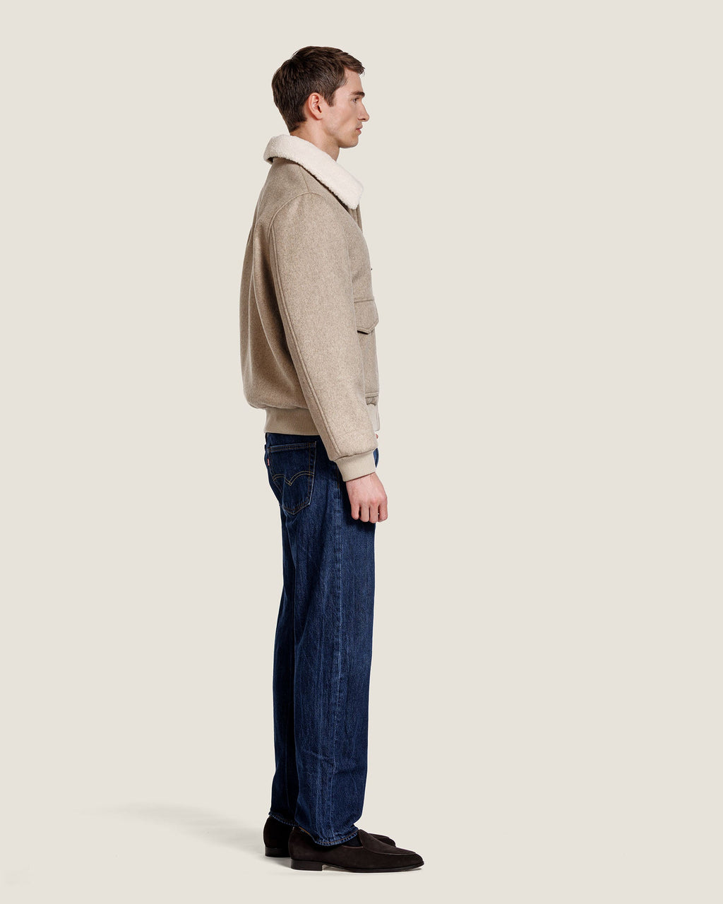 Heren Herfst Winter Bomberjack met Pluche Kraag en Klepzakken – afbeelding 4