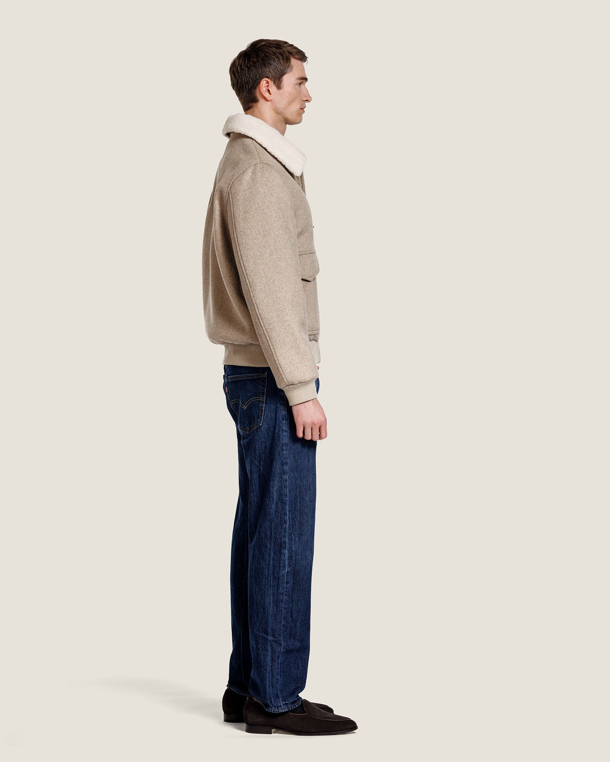 Heren Herfst Winter Bomberjack met Pluche Kraag en Klepzakken – afbeelding 4