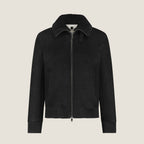 Heren Herfst Winter Bomberjack met Teddykraag en Ribboorden in Zwart