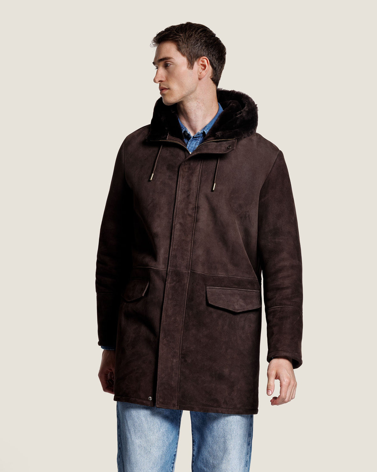 Heren Herfst Winter Capuchonmantel met Rits en Drukknopen – afbeelding 2