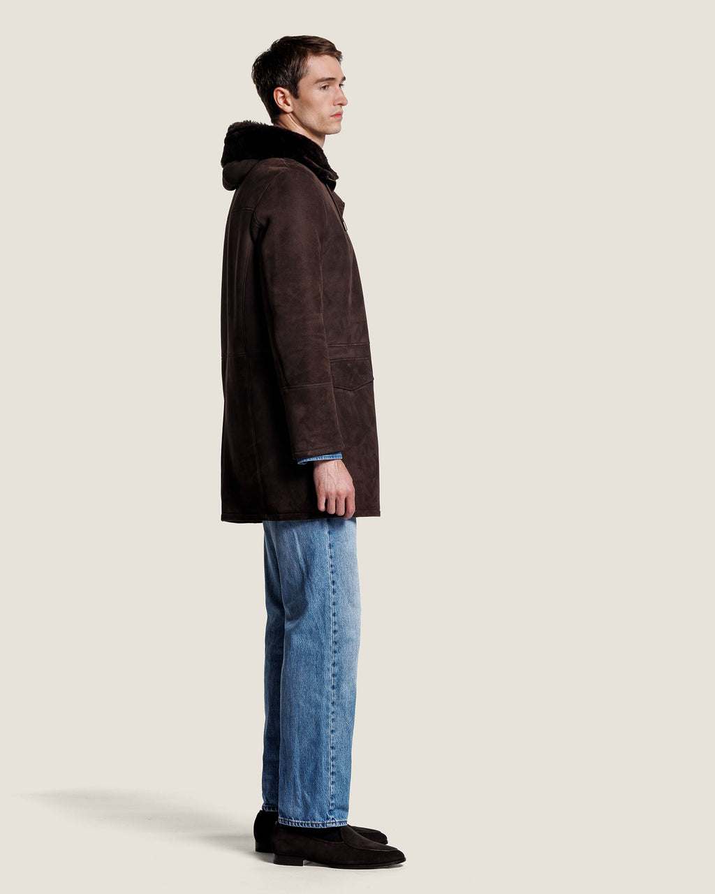 Heren Herfst Winter Capuchonmantel met Rits en Drukknopen – afbeelding 3