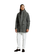 Heren Herfst Winter Capuchonmantel met Rits en Drukknopen in Aardebruin – afbeelding 2