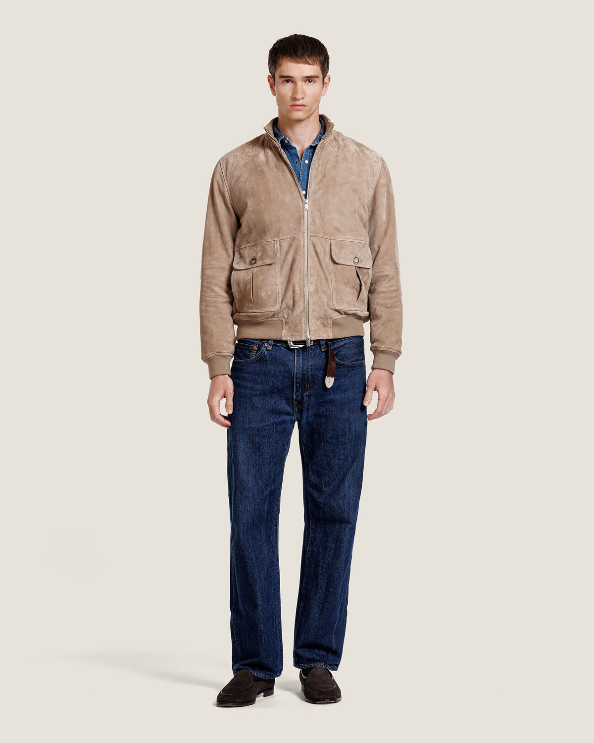 Heren Herfst Winter Casual Jas met Opstaande Kraag en Ribboorden – afbeelding 1