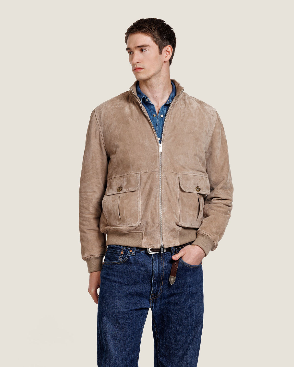 Heren Herfst Winter Casual Jas met Opstaande Kraag en Ribboorden – afbeelding 3