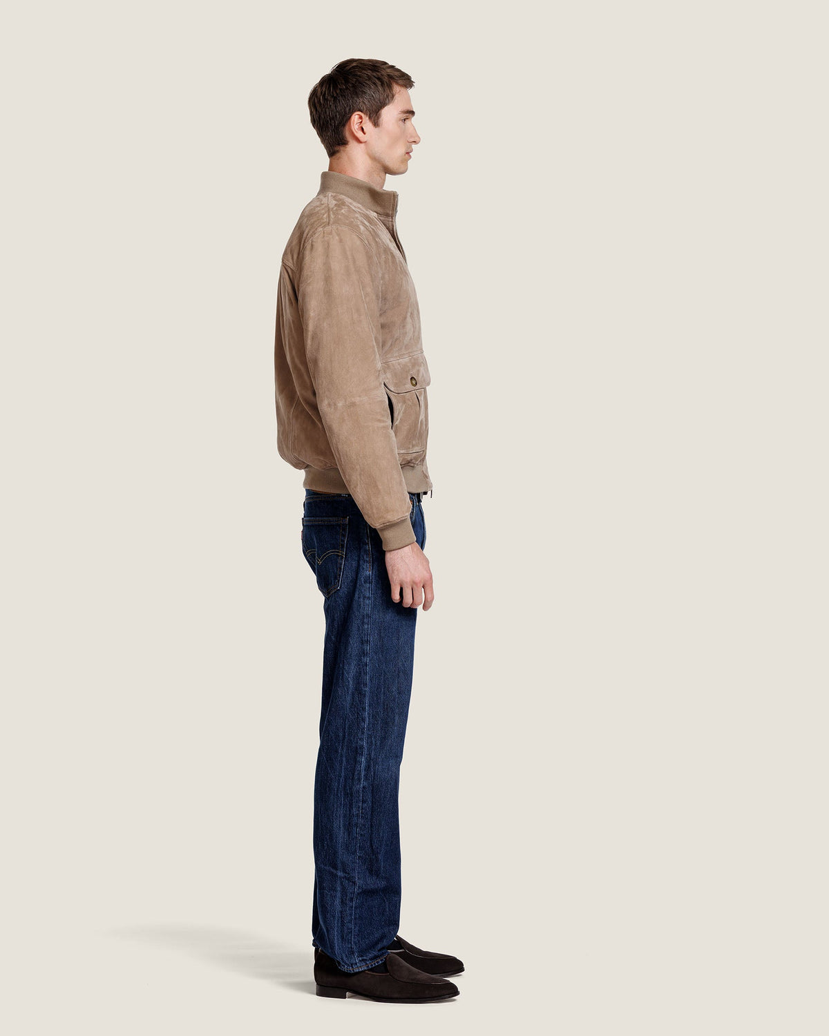 Heren Herfst Winter Casual Jas met Opstaande Kraag en Ribboorden – afbeelding 4