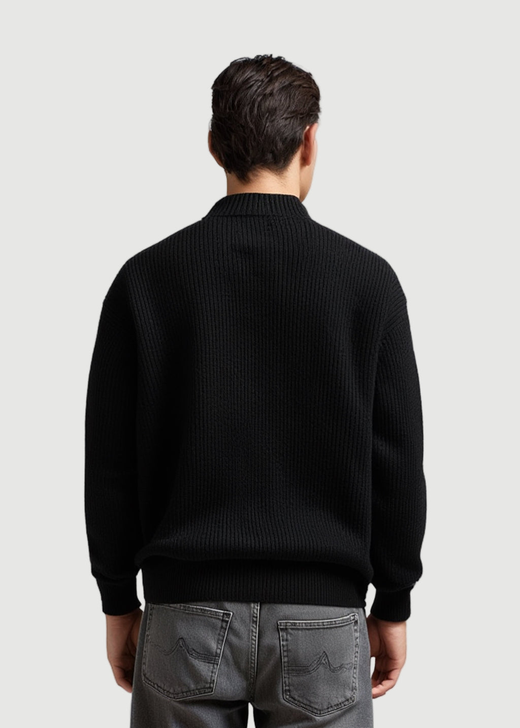Heren Herfst Winter Fijngebreid Vest met Rits – afbeelding 2