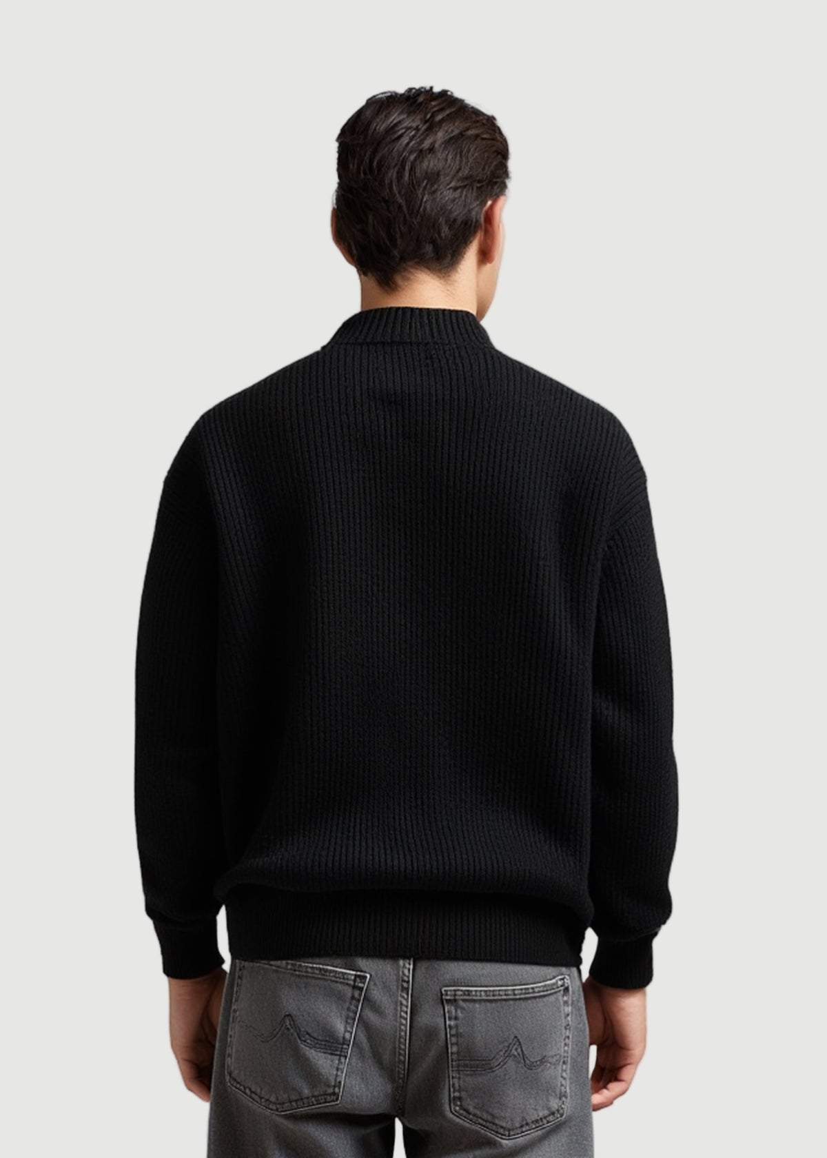 Heren Herfst Winter Fijngebreid Vest met Rits – afbeelding 2