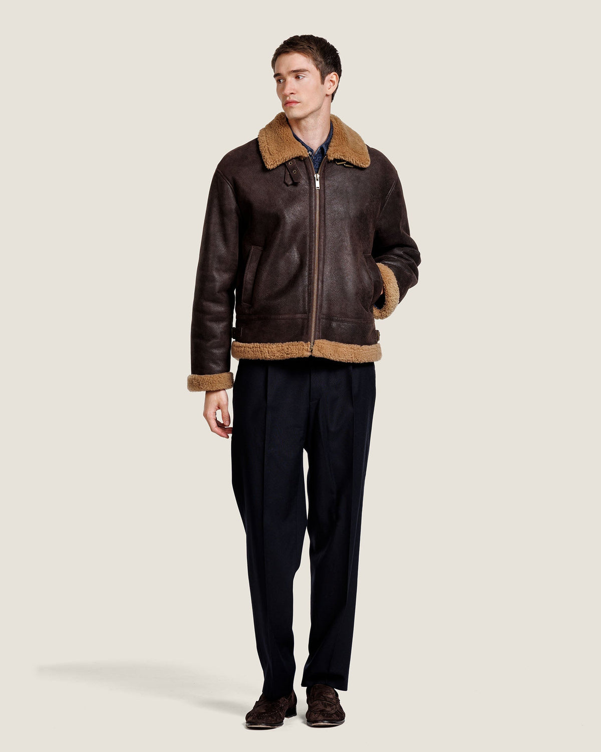 Heren Herfst Winter Gevoerde Mantel met Klassieke Snit – afbeelding 1