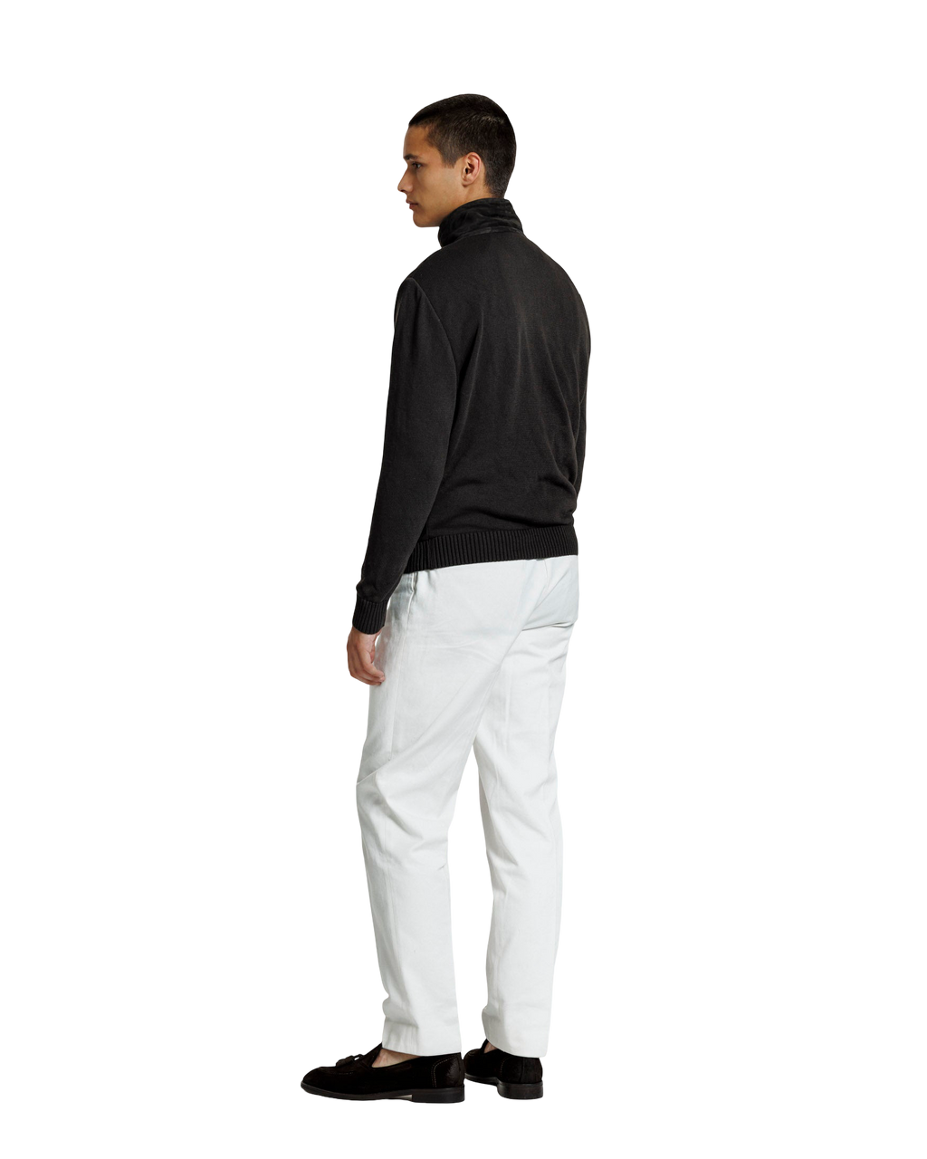Heren Herfst Winter Jas met Gebreide Mouwen en Ritszakken in IJzergrijs – afbeelding 3