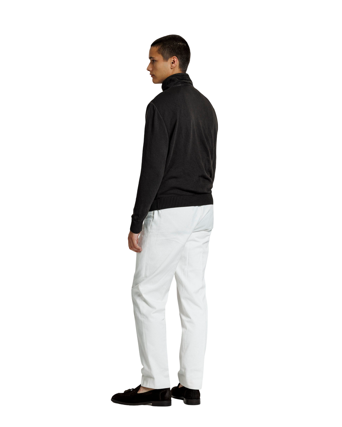 Heren Herfst Winter Jas met Gebreide Mouwen en Ritszakken in IJzergrijs – afbeelding 3