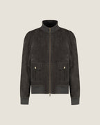 Heren Herfst Winter Jas met Hoge Kraag in Velourslook in IJzergrijs – afbeelding 2