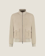 Heren Herfst Winter Jas met Hoge Kraag in Velourslook in Taupe – afbeelding 2