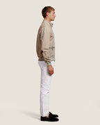 Heren Herfst Winter Jas met Hoge Kraag in Velourslook in Taupe – afbeelding 3