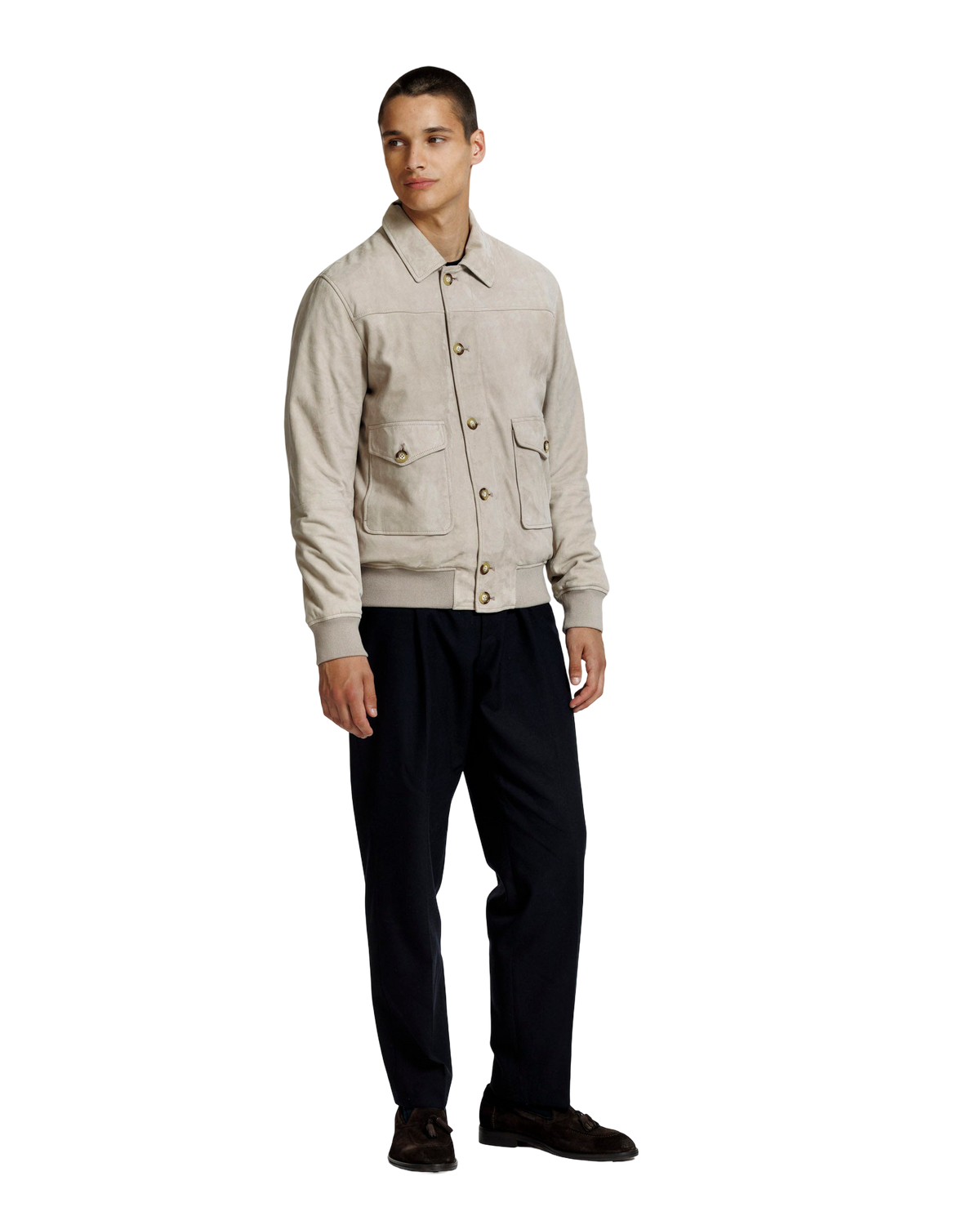 Heren Herfst Winter Jas met Lichte Voering in Taupe – afbeelding 2