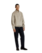 Heren Herfst Winter Jas met Opstaande Kraag en Tweewegrits in Donkerbeige Gemêleerd – afbeelding 2