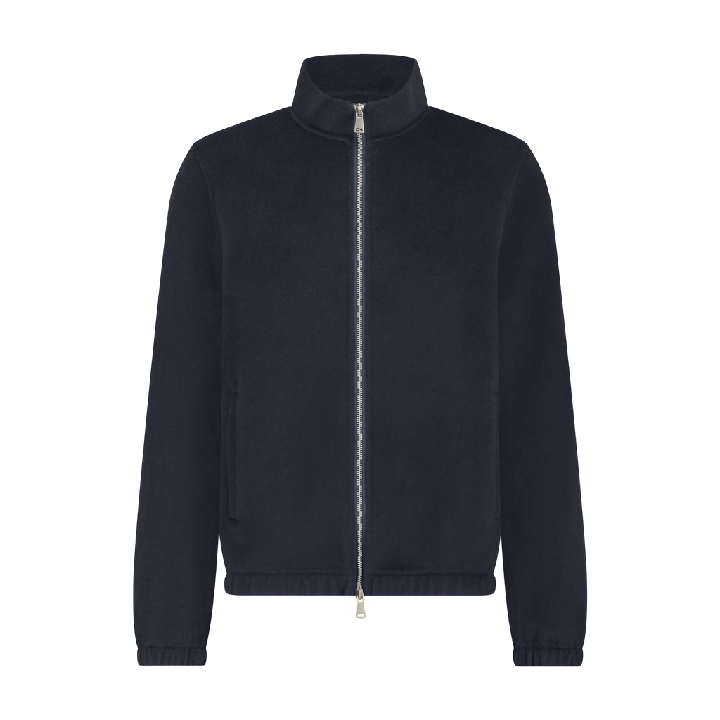 Heren Herfst Winter Jas met Opstaande Kraag en Tweewegrits in Marineblauw