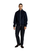 Heren Herfst Winter Jas met Opstaande Kraag en Tweewegrits in Marineblauw – afbeelding 2