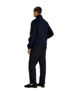 Heren Herfst Winter Jas met Opstaande Kraag en Tweewegrits in Marineblauw – afbeelding 3