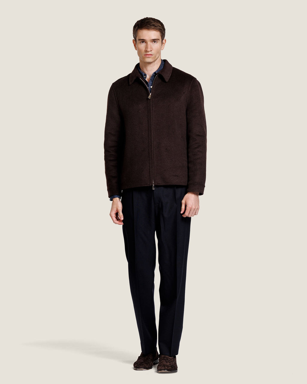 Heren Herfst Winter Jas met Rits en Verticale Naden – afbeelding 6