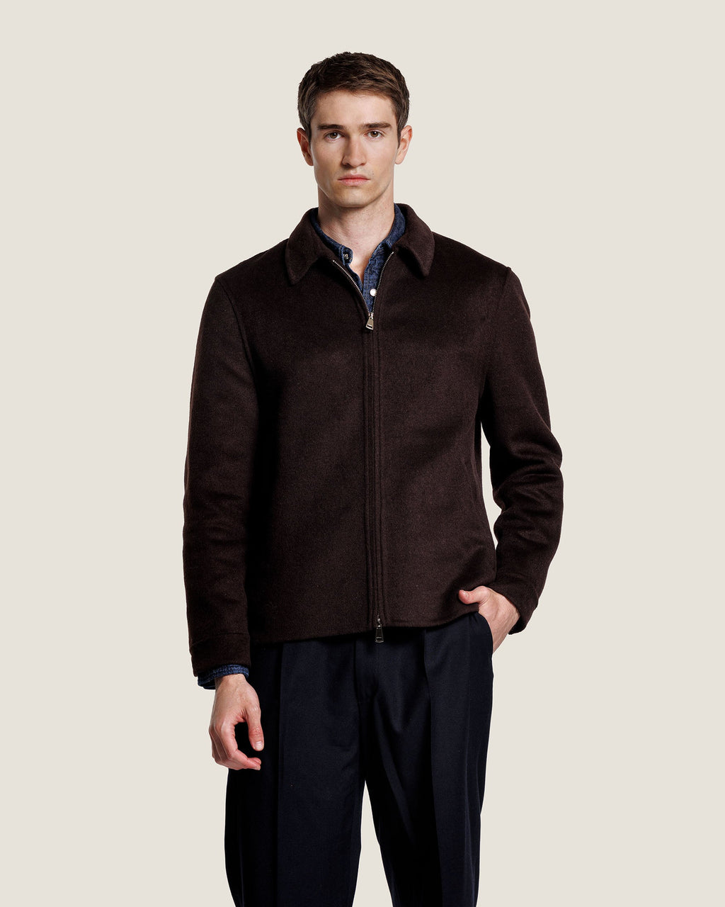 Heren Herfst Winter Jas met Rits en Verticale Naden – afbeelding 8