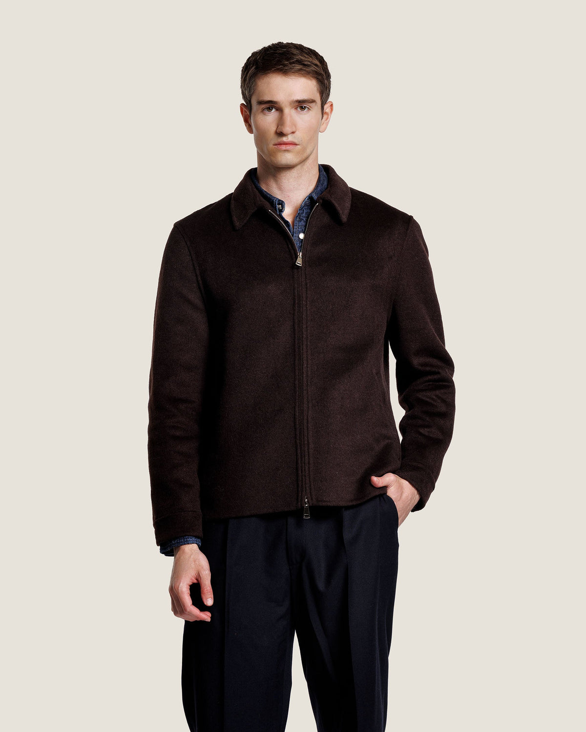 Heren Herfst Winter Jas met Rits en Verticale Naden – afbeelding 8