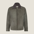 Heren Herfst Winter Jas met Teddykraag en Rechte Snit in Aardebruin