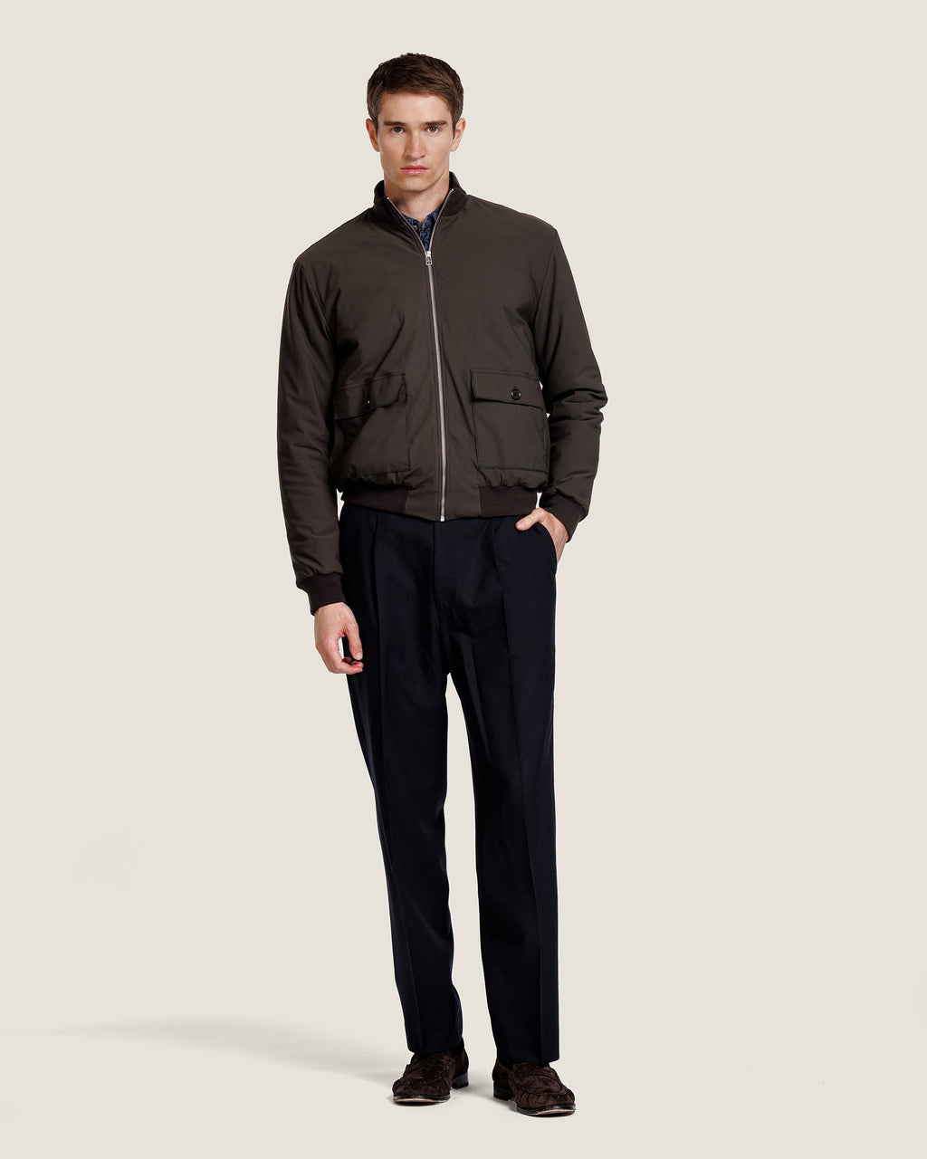Heren Herfst Winter Jersey Jas met Losse Pasvorm – afbeelding 1
