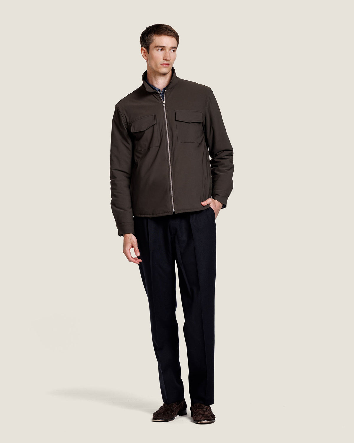 Heren Herfst Winter Jersey Overshirt – afbeelding 1