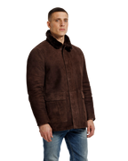 Heren Herfst Winter Mantel met Verdekte Rits en Drukknopen in Modderbruin – afbeelding 2