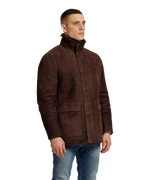 Heren Herfst Winter Mantel met Verdekte Rits en Drukknopen in Modderbruin – afbeelding 3