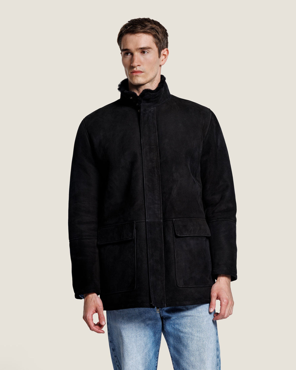 Heren Herfst Winter Mantel met Verdekte Rits en Drukknopen – afbeelding 3