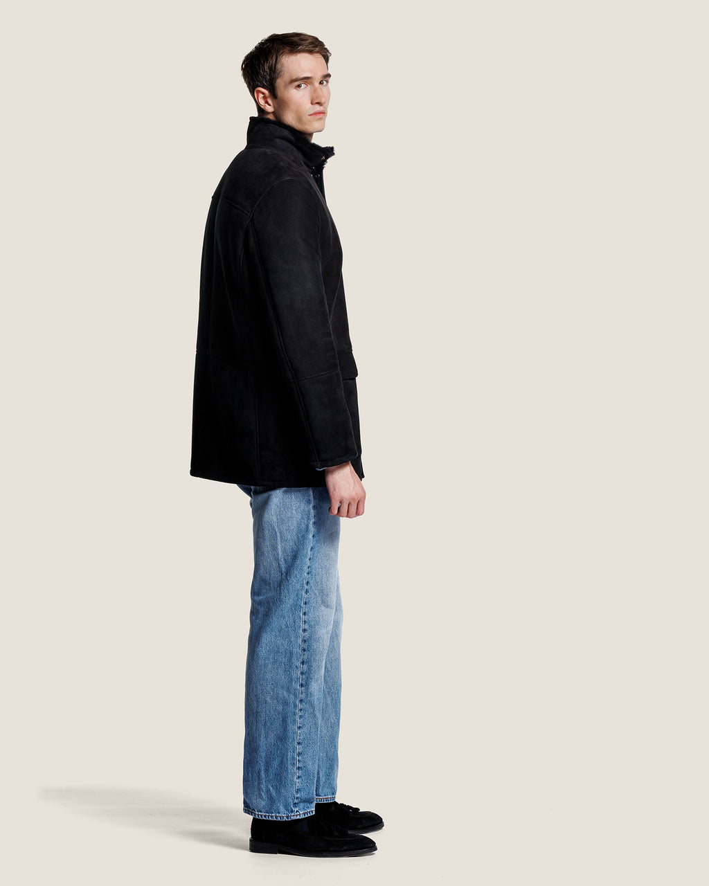 Heren Herfst Winter Mantel met Verdekte Rits en Drukknopen – afbeelding 4