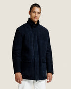 Heren Herfst Winter Mantel met Verdekte Rits en Drukknopen in Nachtblauw – afbeelding 4