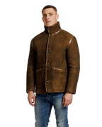Heren Herfst Winter Omkeerbare Jas met Krulstructuur in Aardebruin – afbeelding 3