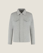 Heren Herfst Winter Overshirt met Borstzakken en Verdekte Knoopsluiting in Lichtgrijs