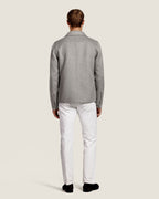 Heren Herfst Winter Overshirt met Borstzakken en Verdekte Knoopsluiting in Lichtgrijs – afbeelding 3