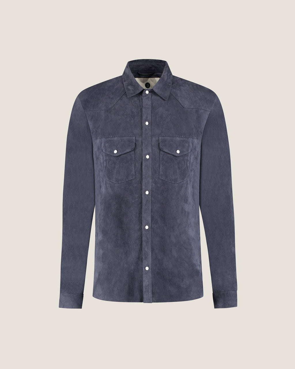 Heren Herfst Winter Overshirt met Drukknopen en Borstzakken in Marineblauw