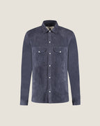 Heren Herfst Winter Overshirt met Drukknopen en Borstzakken in Marineblauw