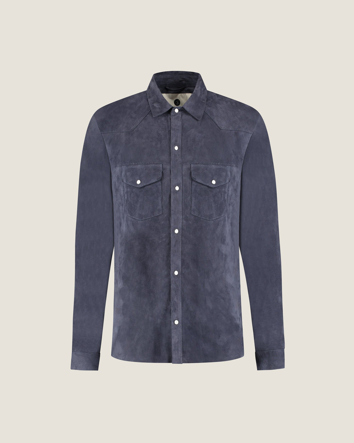 Heren Herfst Winter Overshirt met Drukknopen en Borstzakken in Marineblauw