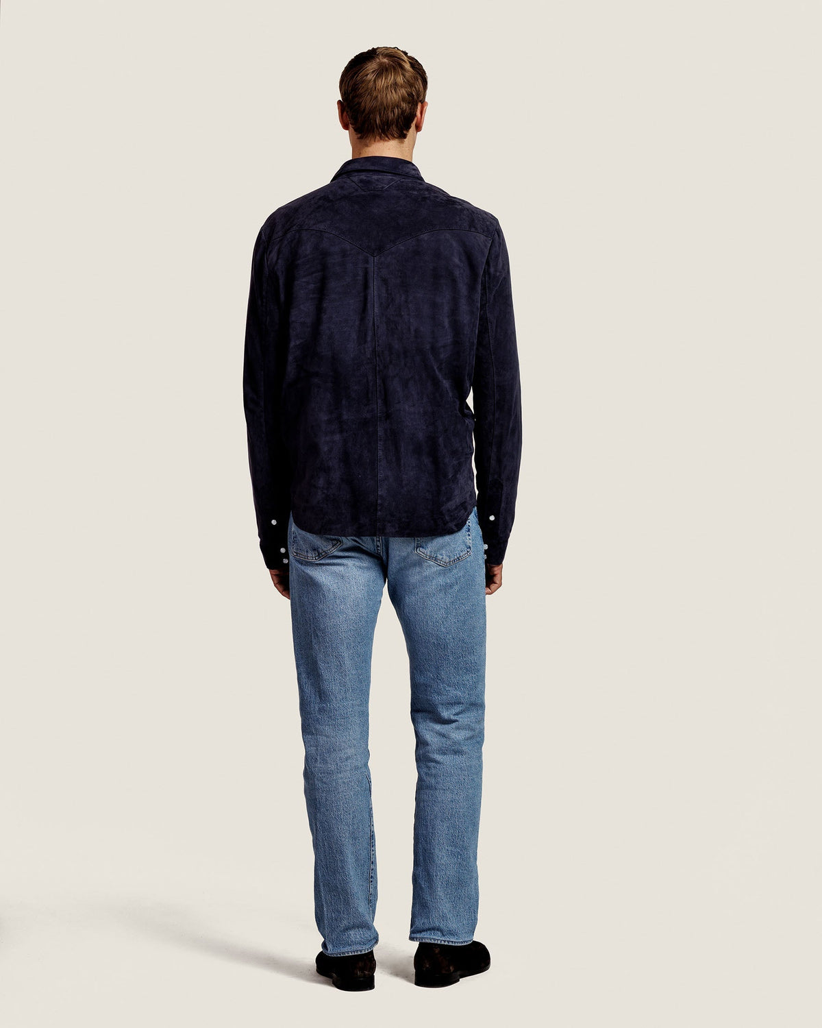 Heren Herfst Winter Overshirt met Drukknopen en Borstzakken in Marineblauw – afbeelding 3