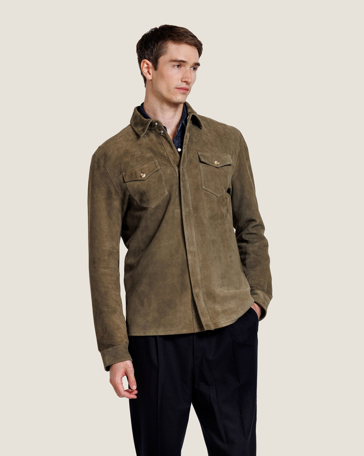 Heren Herfst Winter Overshirt met Elegante Pasvorm – afbeelding 11